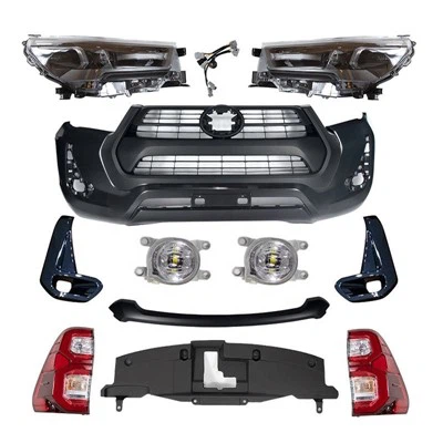 1 Set Upgrade Body Kits For 16-20 Hilux Converse To 2021 Hilux Revo Style Body Kit Bumper Headlights Taillight Bumper Grill Include suppliers