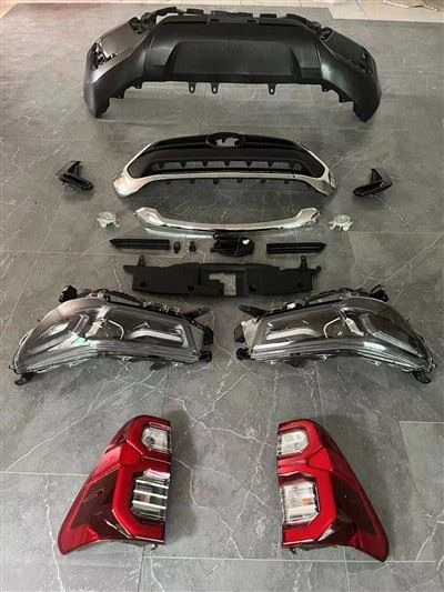 1 Set Upgrade Body Kits For 16-20 Hilux Converse To 2021 Hilux Revo Style Body Kit Bumper Headlights Taillight Bumper Grill Include factory
