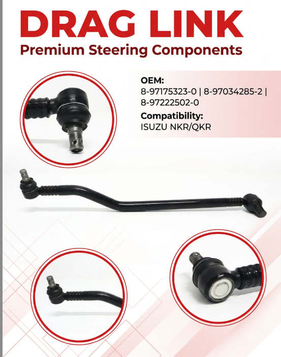 8971753230 ISUZU Drag Link Steering Drag Link for ISUZU NKR QKR 8971753230 ISUZU Drag Link Steering Drag Link for ISUZU NKR QKR