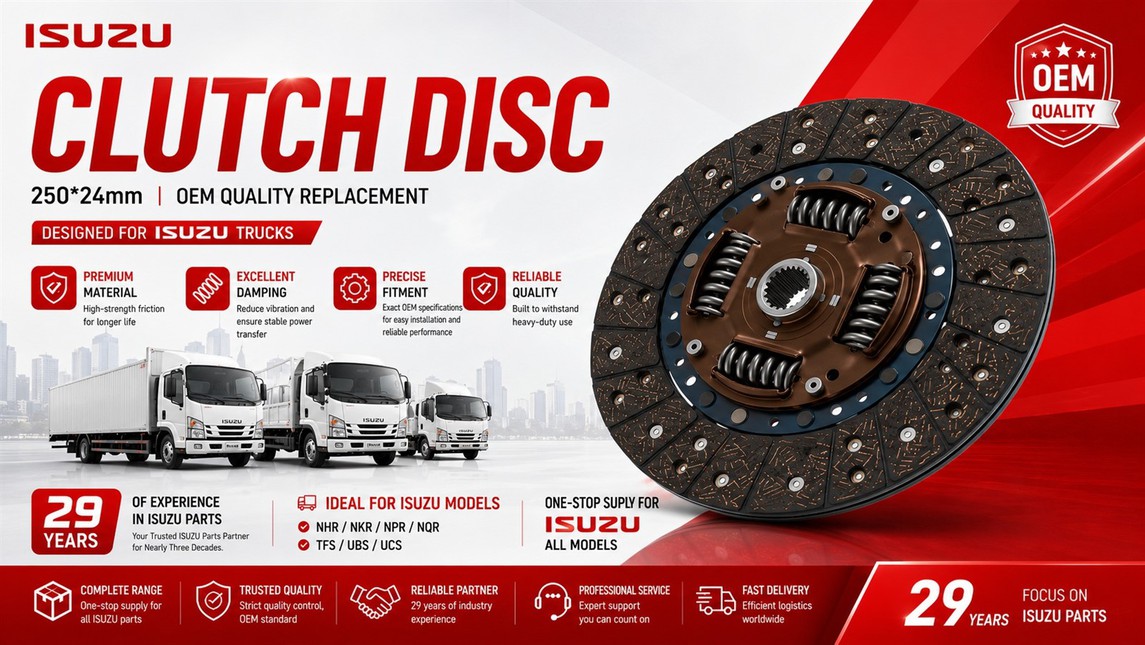 ISUZU Clutch Disc 250mm x 24T for NHR NKR NPR NQR TFS UBS UCS OEM 8971354920 8980806610 ISUZU Clutch Disc 250mm x 24T for NHR NKR NPR NQR TFS UBS UCS OEM 8971354920 8980806610