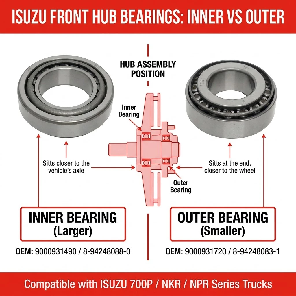 9000931490 8942480880 8981712540 Front Wheel Hub Inner Bearing for Isuzu NKR55 NPR 700P N-Series 9000931490 8942480880 8981712540 Front Wheel Hub Inner Bearing for Isuzu NKR55 NPR 700P N-Series