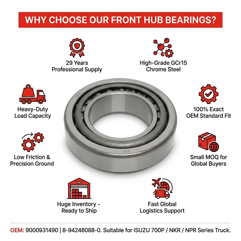 9000931490 8942480880 8981712540 Front Wheel Hub Inner Bearing for Isuzu NKR55 NPR 700P N-Series 9000931490 8942480880 8981712540 Front Wheel Hub Inner Bearing for Isuzu NKR55 NPR 700P N-Series