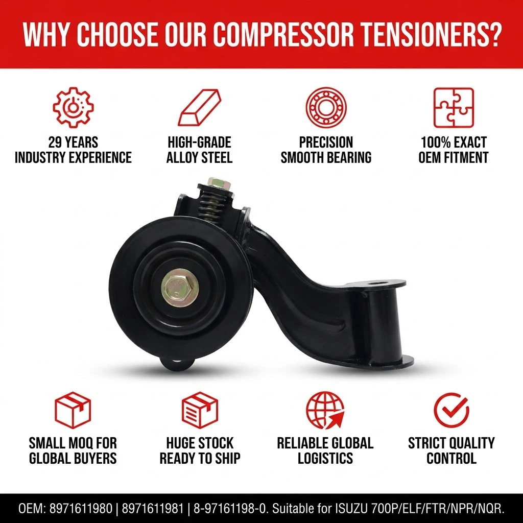 8971611980 Air Compressor Tensioner Assembly for Isuzu 700P ELF FTR NPR NQR 8971611980 Air Compressor Tensioner Assembly for Isuzu 700P ELF FTR NPR NQR