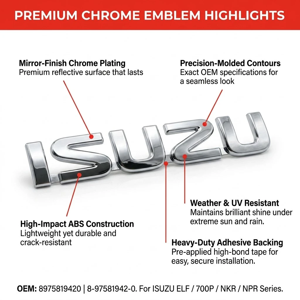 8975819420 8975896620 ISUZU Mark Isuzu Front Cab Emblem for ELF 700P N-Series Trucks