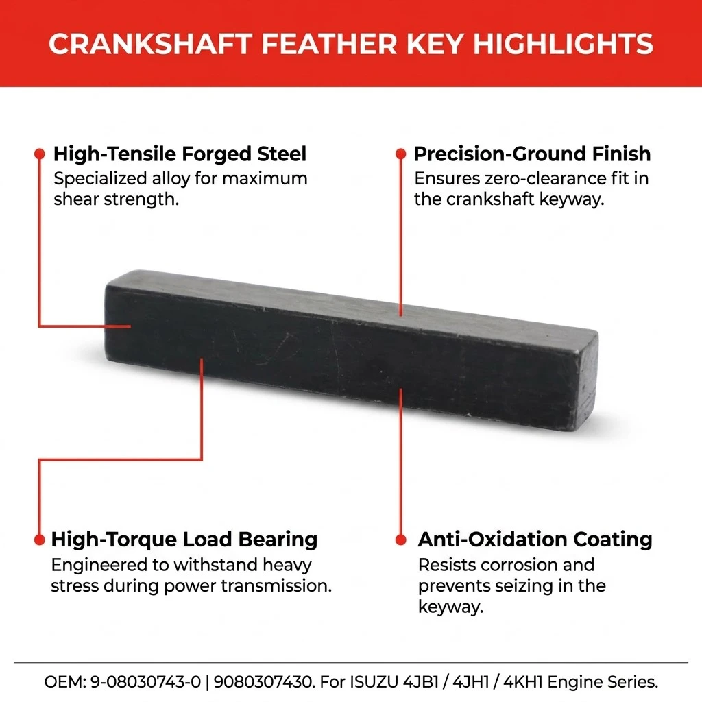 9080307430 Crankshaft Feather Key for Isuzu NKR TFS UCS With 4JB1 4JH1 4KH1 Engine 9080307430 Crankshaft Feather Key for Isuzu NKR TFS UCS With 4JB1 4JH1 4KH1 Engine