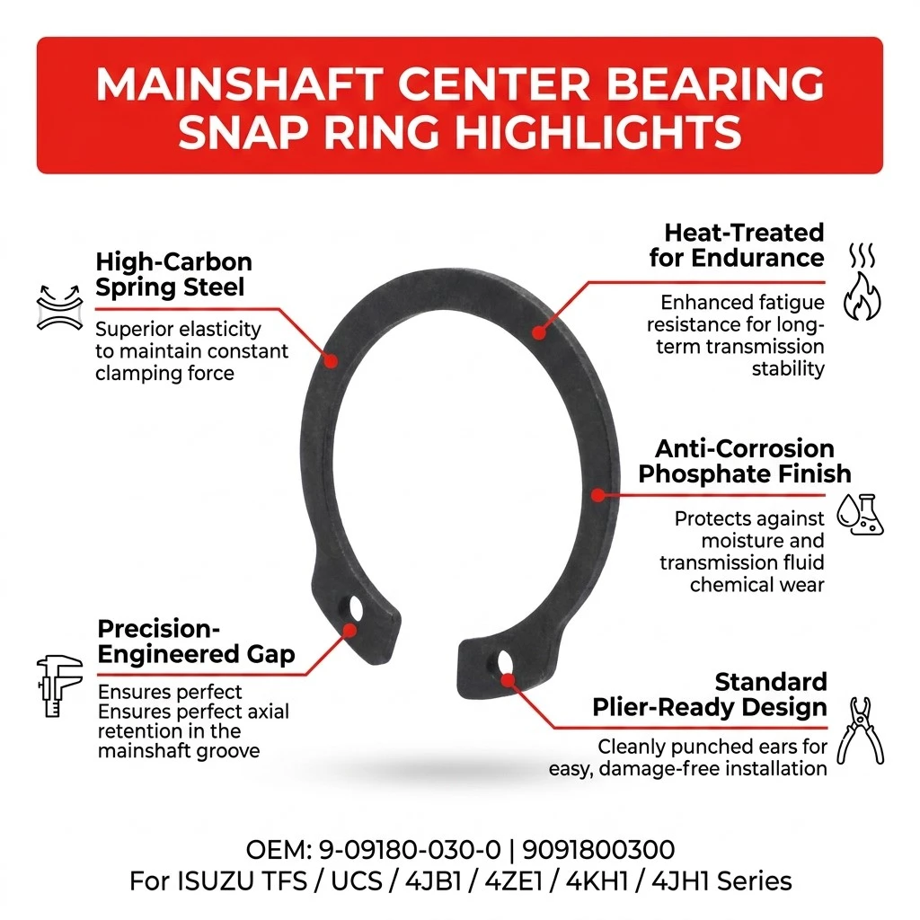 9091800300 9-09180030-0 Mainshaft Center Bearing Snap Ring for ISUZU TFS UCS