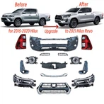 1 Set Upgrade Body Kits For 16-20 Hilux Converse To 2021 Hilux Revo Style Body Kit Bumper Headlights Taillight Bumper Grill Include