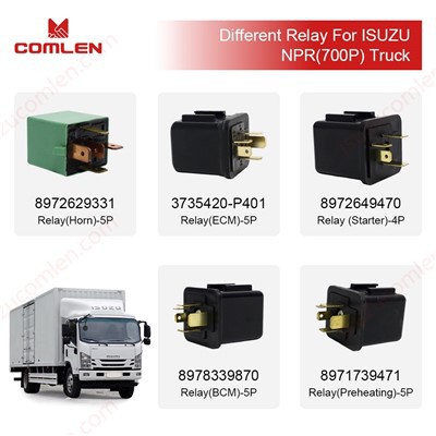 Different Relays ( ECM Relay ,A/C Relay, Horn Relay ,Starter Relay, Flasher Relay ,Wiper Relay ) For ISUZU 700P NPR Trucks 8981671730 8972385400 8971730350 8970628150 8972649470 1834700600 8982339760 8970363591