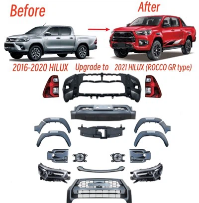 Hilux 2016-2020 Facelift To 2021 Hilux ROCCO GR Type Bodykits WithTaillamp Headlamp Grill Bumper